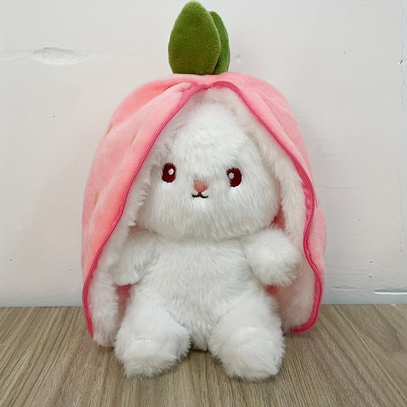 Transforming Rabbit Pillow Strawberry Plush Toy-1