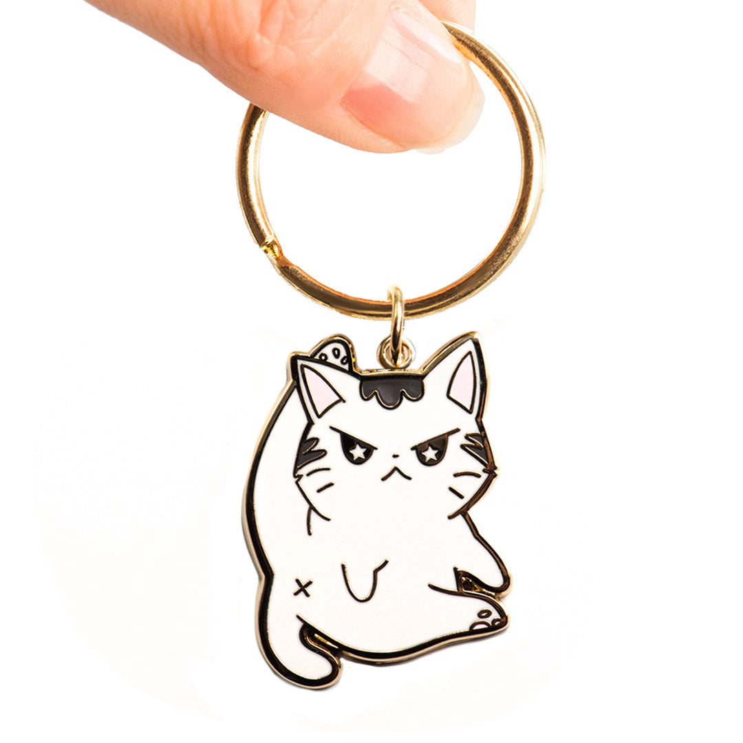 Angry Cat Enamel Keychain-2