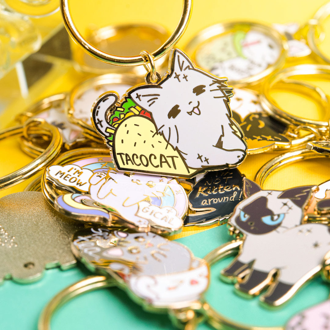 Taco Cat Enamel Keychain-1