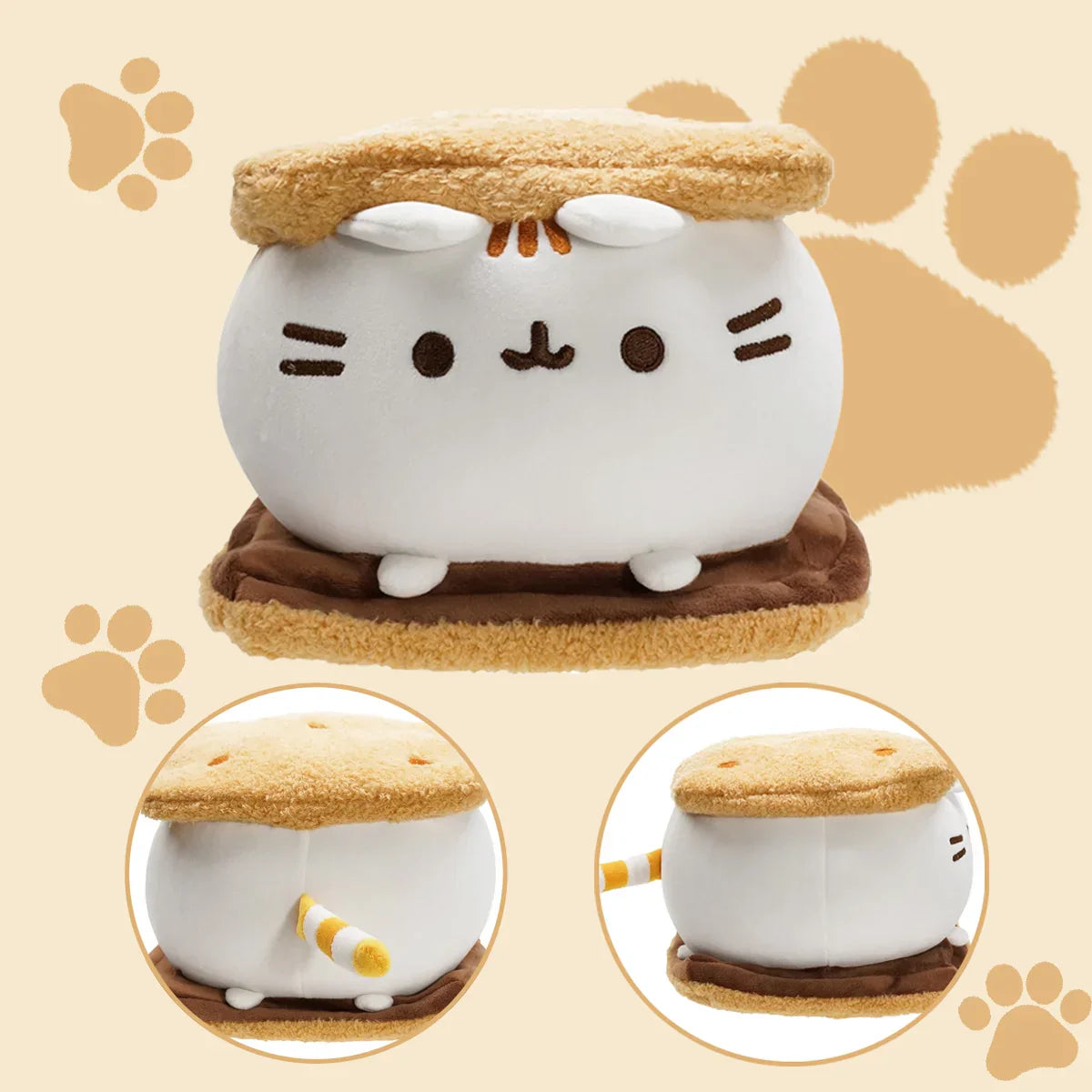 Valentines Cookie Fat Cat Plush Pillow-1