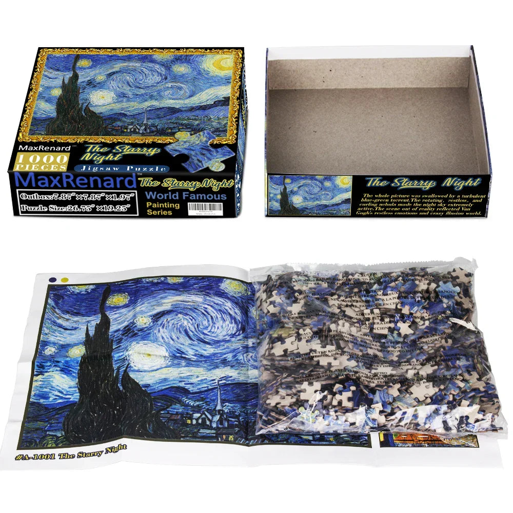 1000 Pieces Jigsaw Puzzle for Van Gogh Starry Night-2