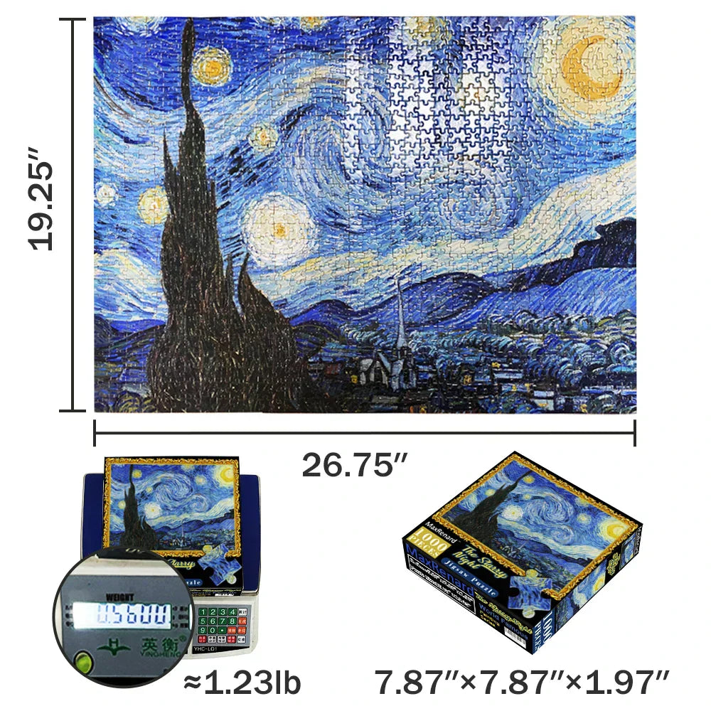1000 Pieces Jigsaw Puzzle for Van Gogh Starry Night-1