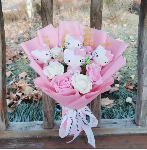 Kawaii Hello Kitty Cat Dolls Bouquet-1