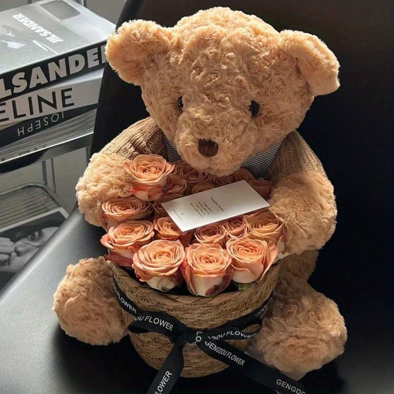 Teddy Bear Plush Doll with Birthday Hat-1
