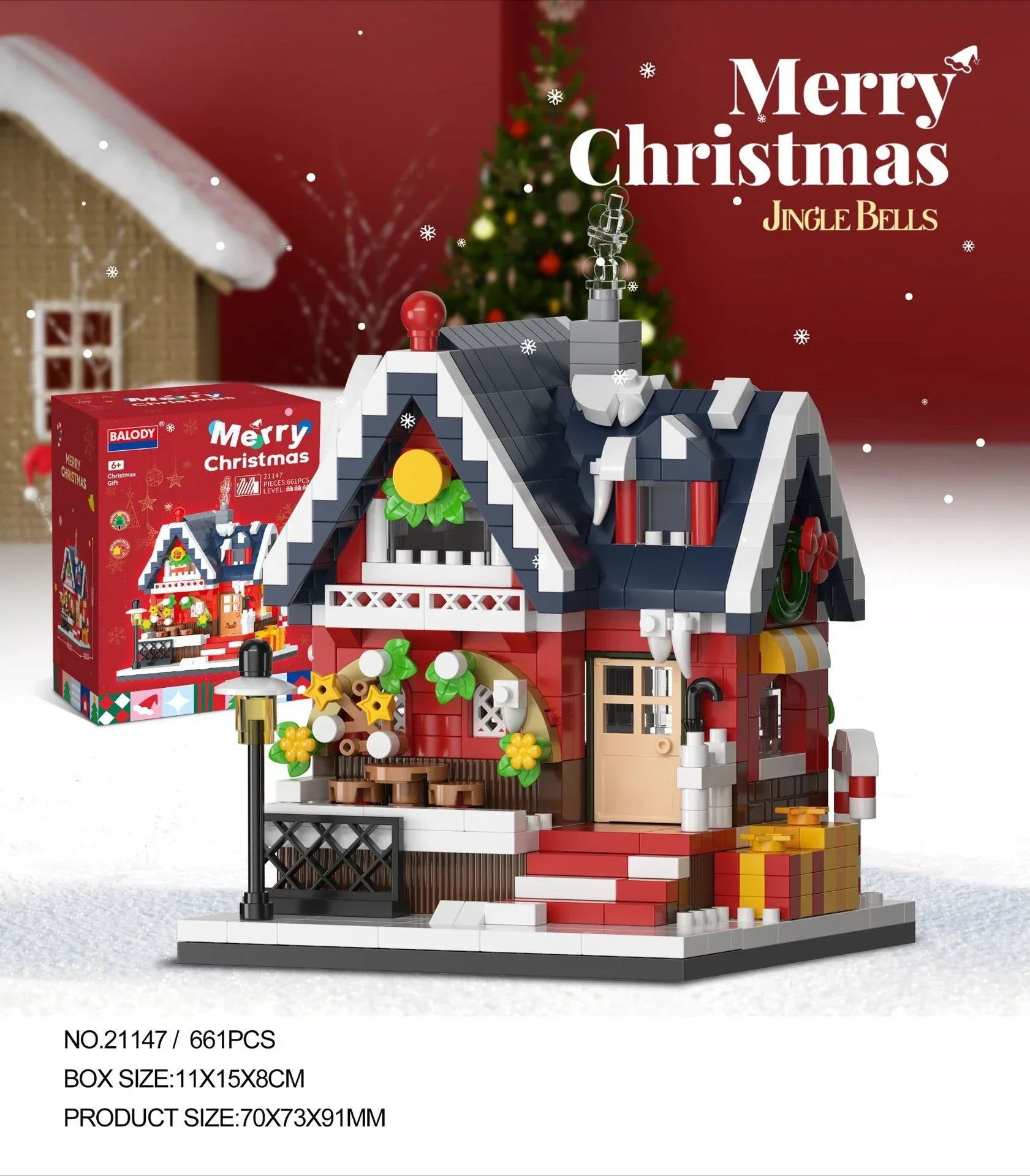 Christmas Candy House Building Blocks Educational Toys-2
