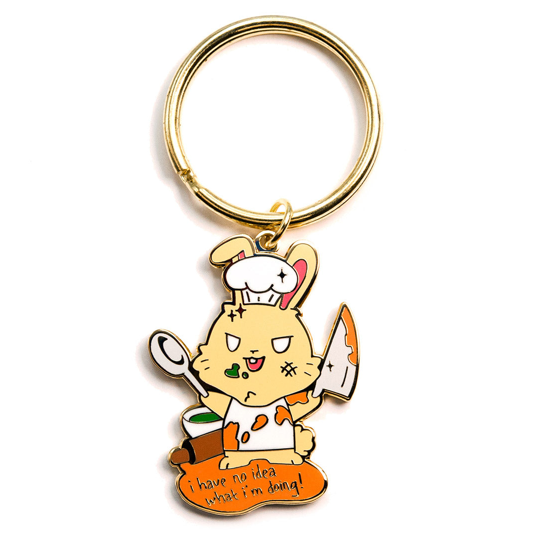 Bunny Cook Enamel Keychain-3