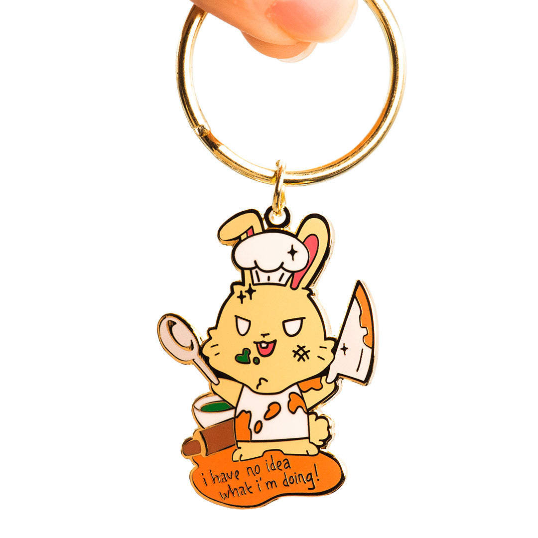 Bunny Cook Enamel Keychain-4