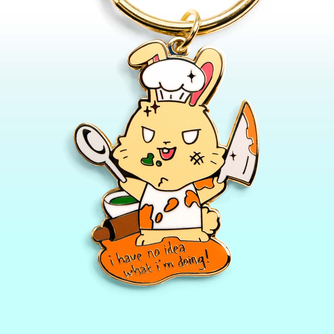 Bunny Cook Enamel Keychain-2