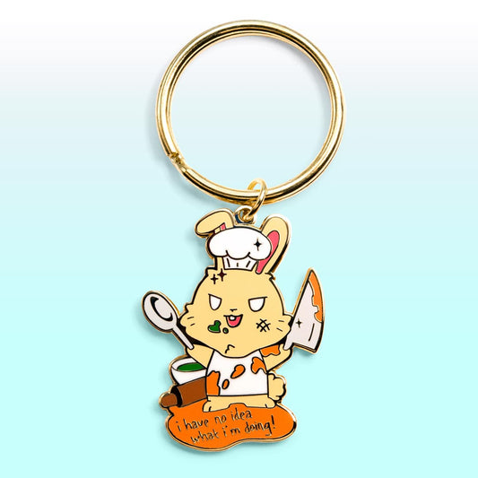 Bunny Cook Enamel Keychain-0