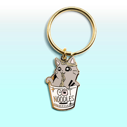 Cat (Cup) Noodles Enamel Keychain-0