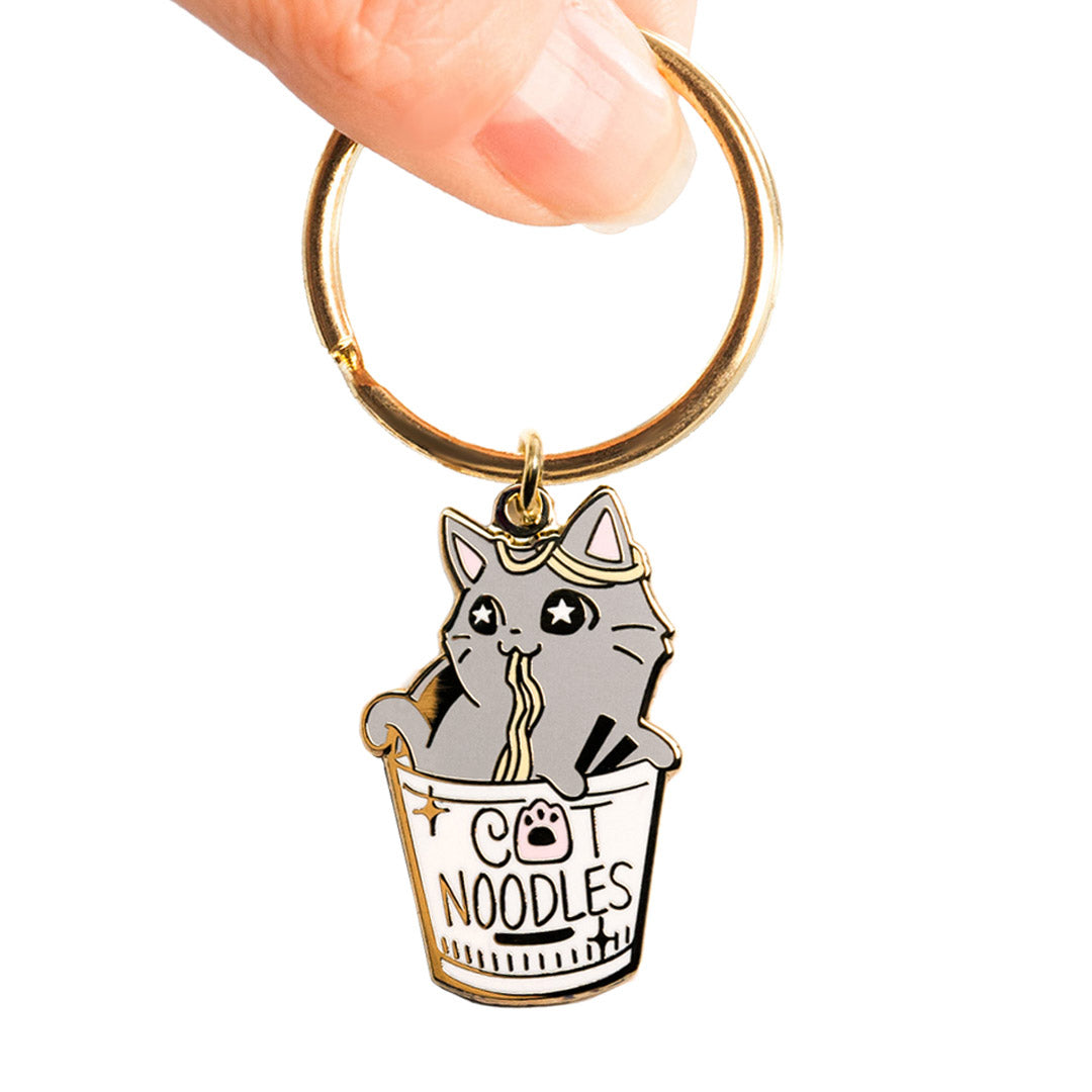 Cat (Cup) Noodles Enamel Keychain-2