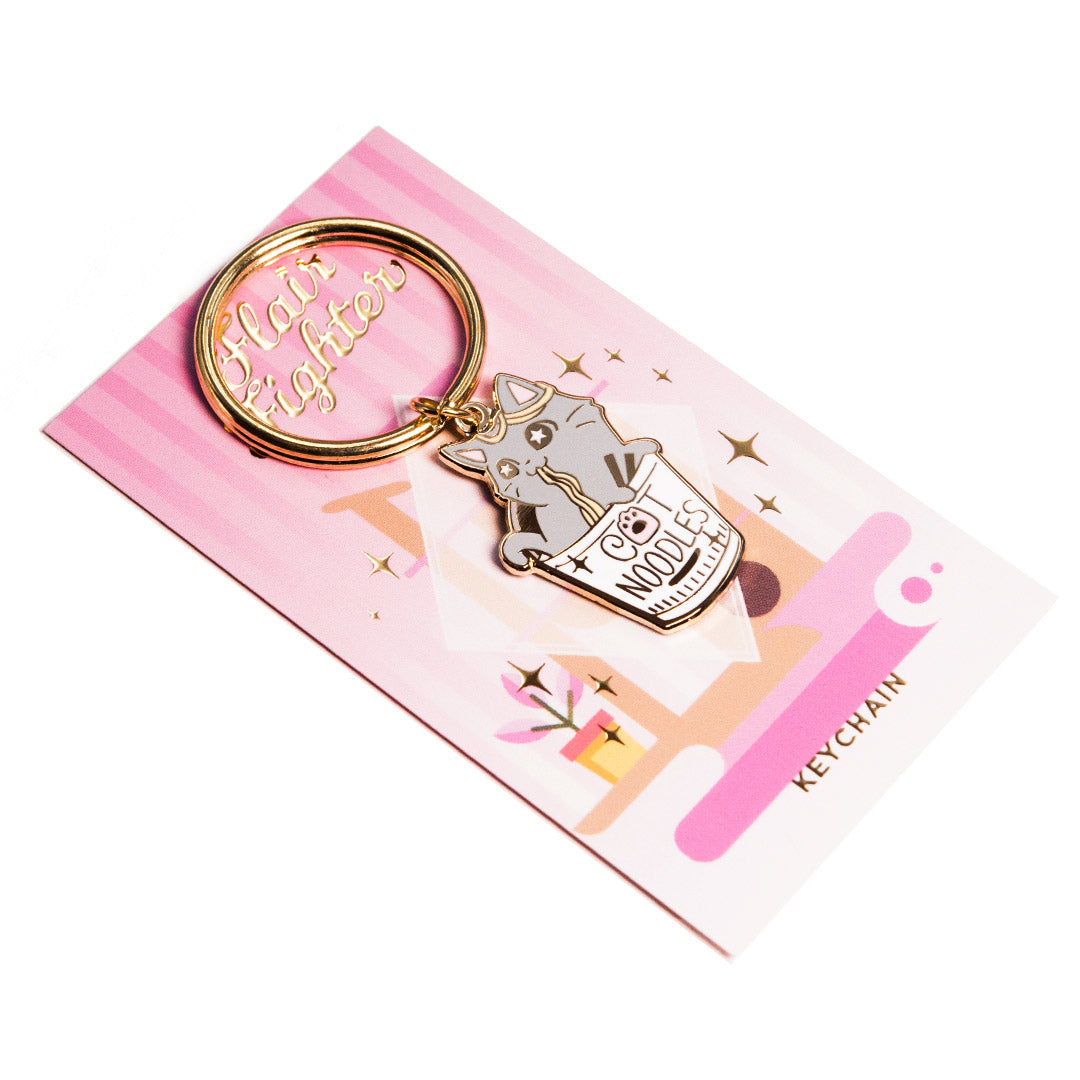 Cat (Cup) Noodles Enamel Keychain-3
