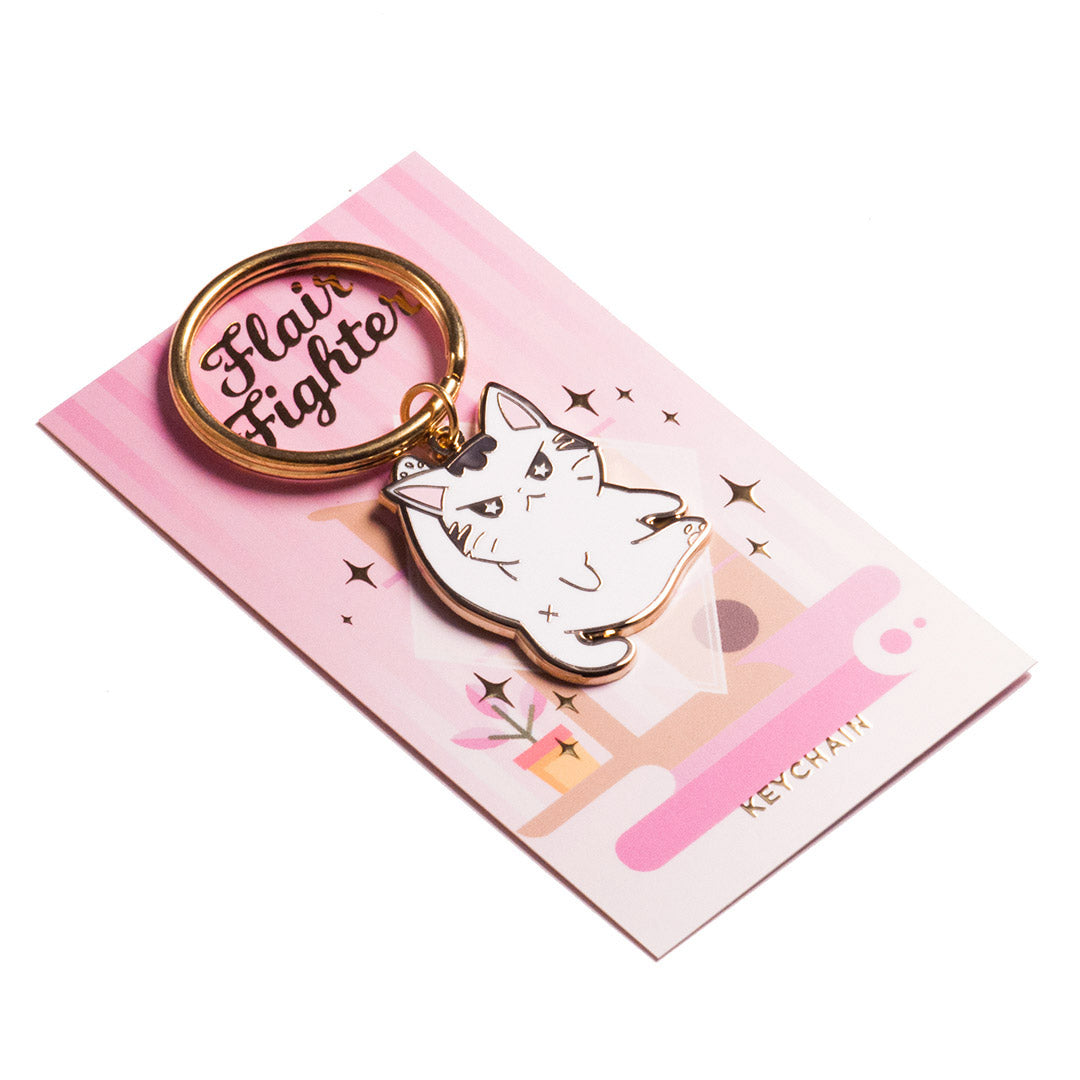 Angry Cat Enamel Keychain-3