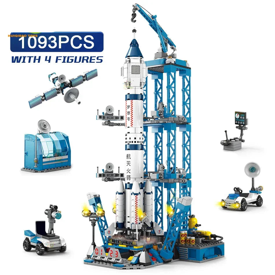 Space Manned Rocket Building Blocks with Astronaut Figure-2