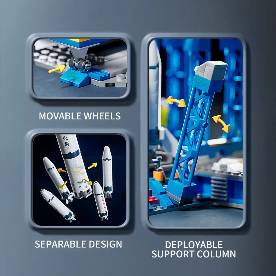 Space Manned Rocket Building Blocks with Astronaut Figure-1