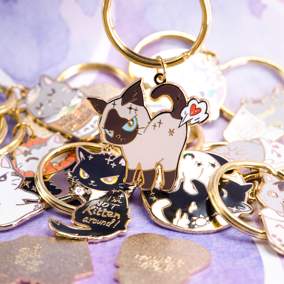 Cat Fart Enamel Keychain-1