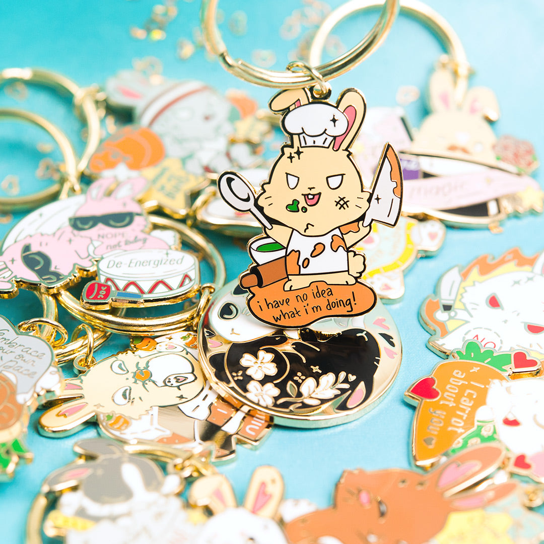 Bunny Cook Enamel Keychain-1