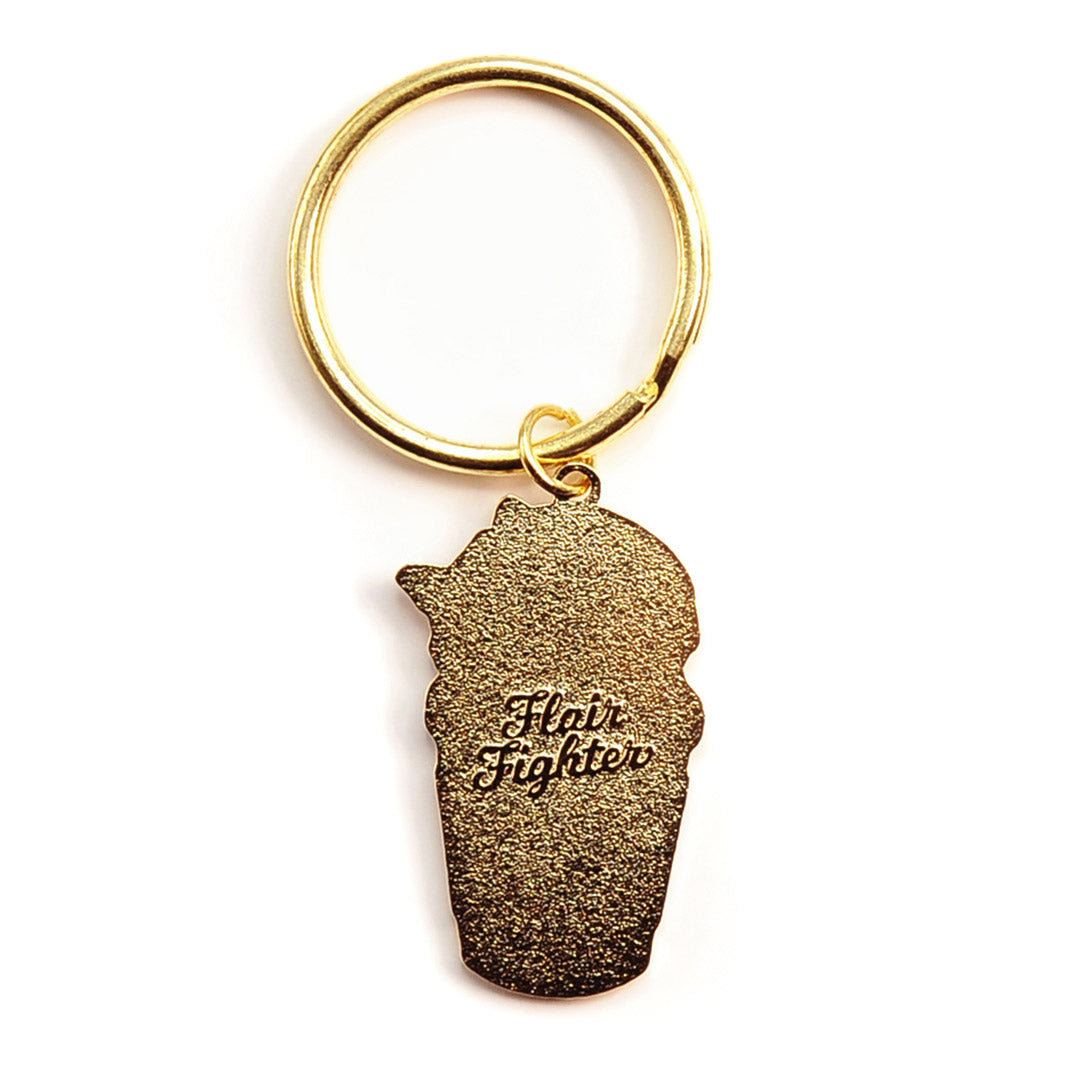 "But First Coffee" Husky Enamel Keychain-3