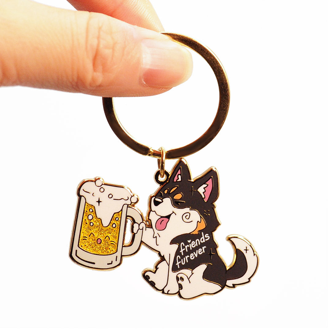 Friends Furever Husky Enamel Keychain-2