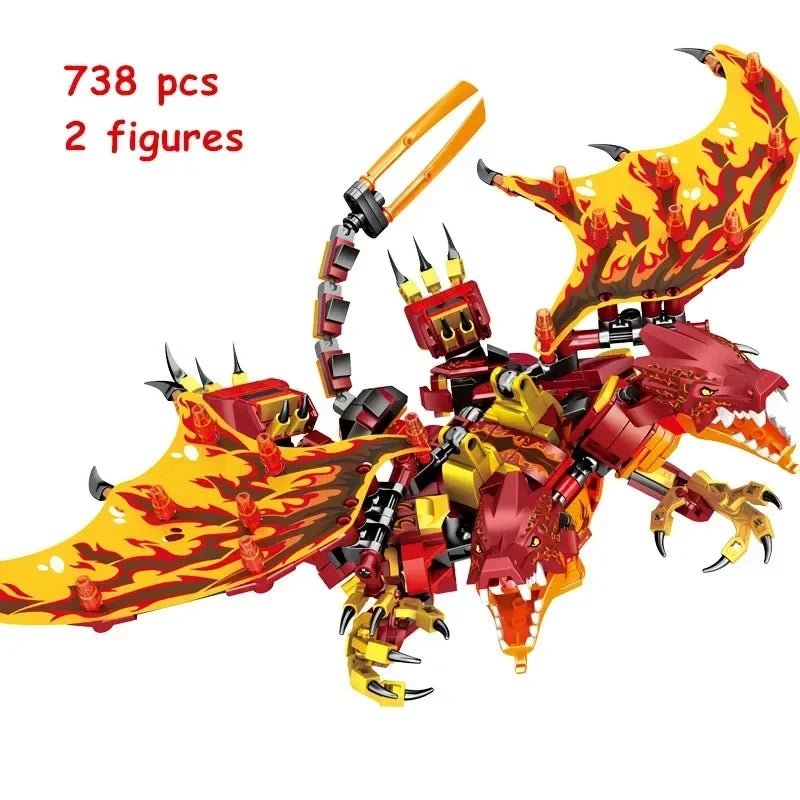 Double Headed Dragon Building Blocks Set (718 Pieces)-1