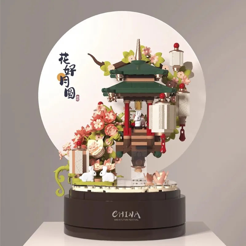 Flower Music Box Mini Building Blocks-2