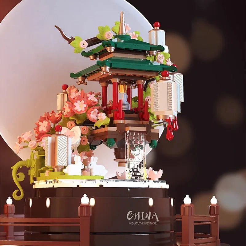 Flower Music Box Mini Building Blocks-3