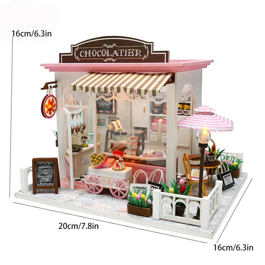 DIY 3D Shop Puzzle Mini House Assembly Kit-2