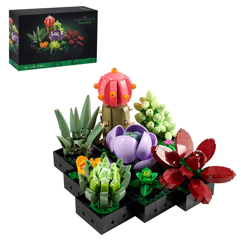 771 PCS 9in1 Succulents Bonsai Building Blocks-0