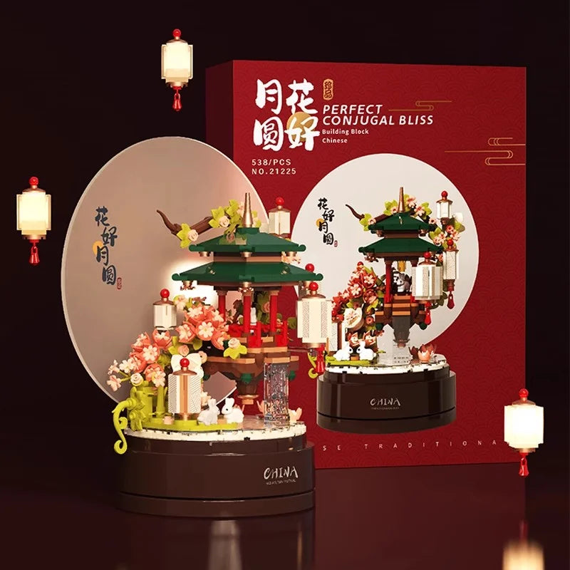 Flower Music Box Mini Building Blocks-4