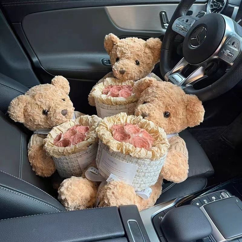 Teddy Bear Plush Doll with Birthday Hat-3