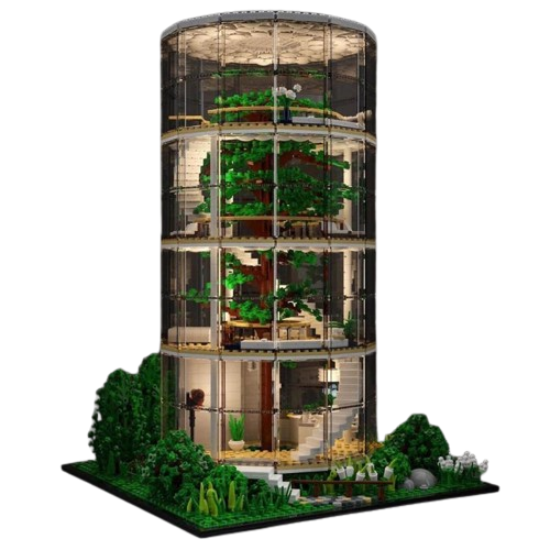 Glass Tree House Modular Building Blocks Glass House Moc Bricks Tree House Toys Bricks-0