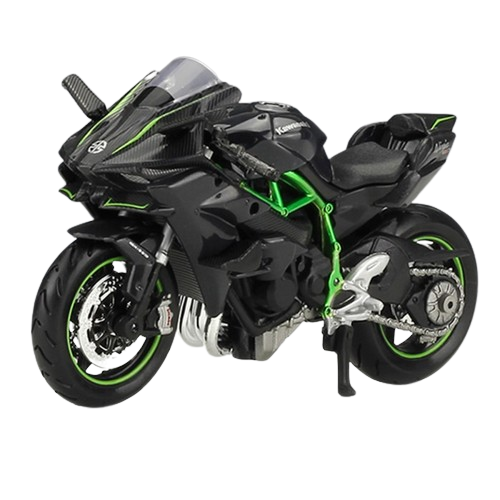 Motorcycle Diecast Alloy Model Toy Black Ninja H2R Motorbike Detachable Collection-0