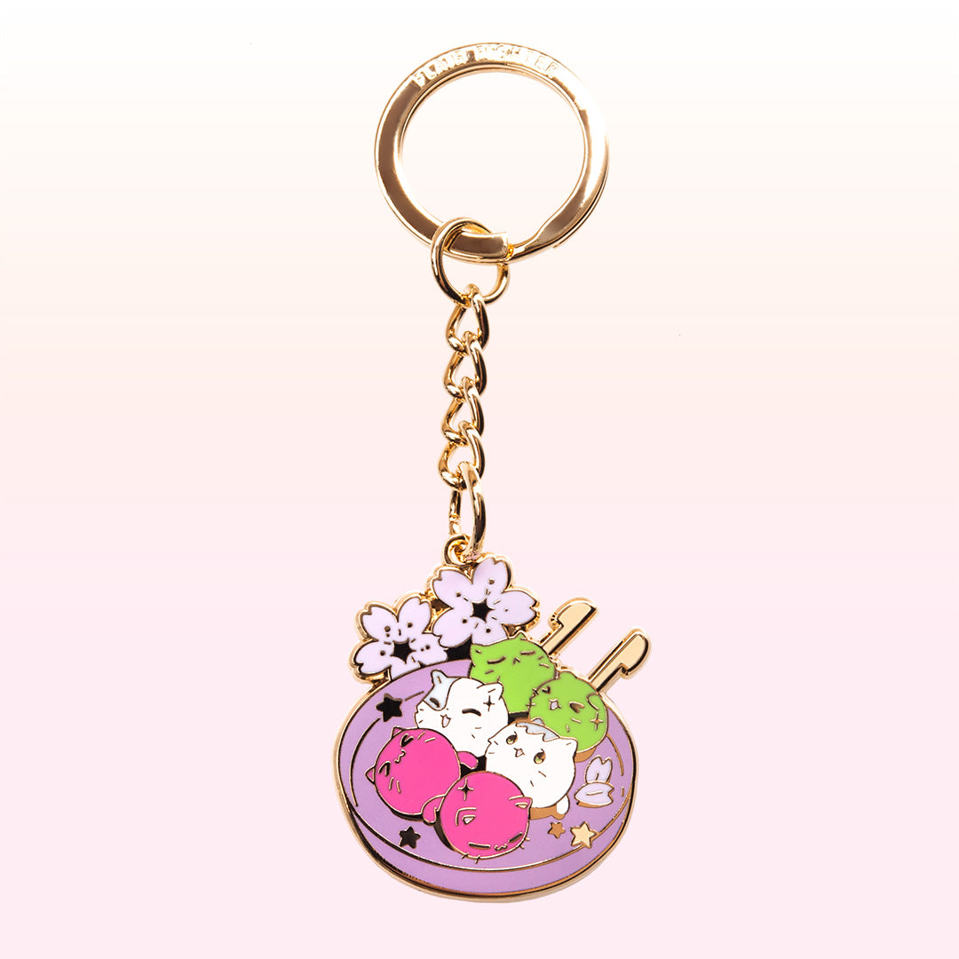 Kitty Dango Enamel Keychain-0