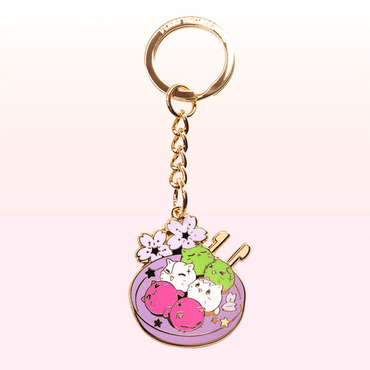Kitty Dango Enamel Keychain-0