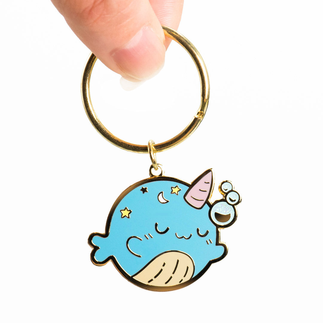 Sleepy Whale Enamel Keychain-3