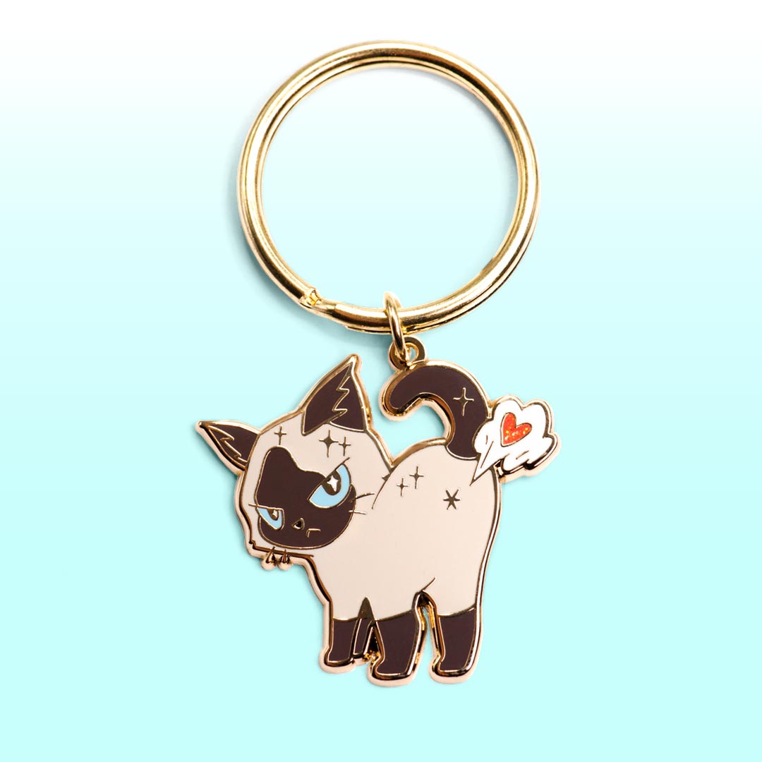 Cat Fart Enamel Keychain-0