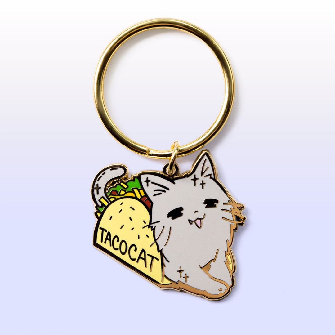 Taco Cat Enamel Keychain-0