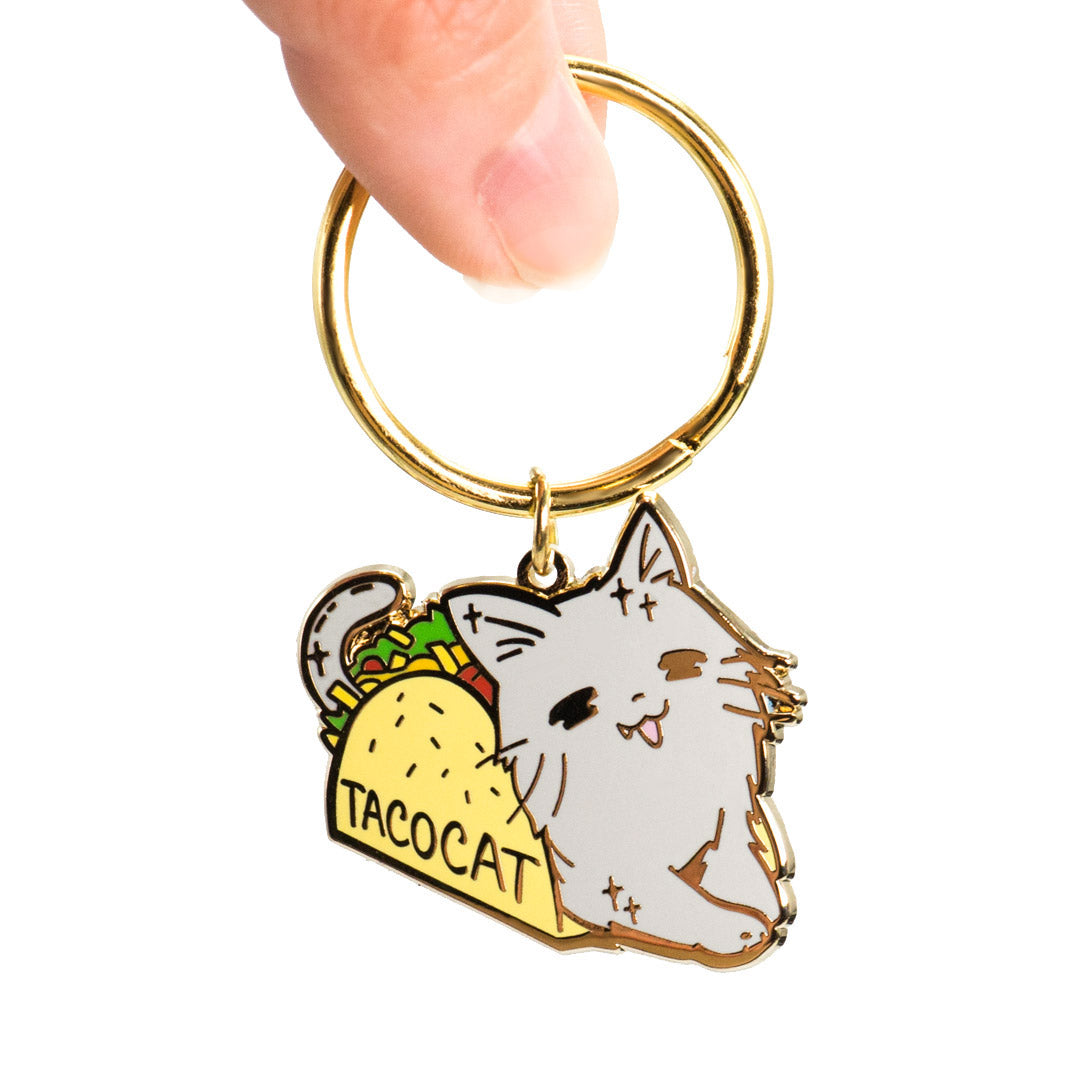Taco Cat Enamel Keychain-2