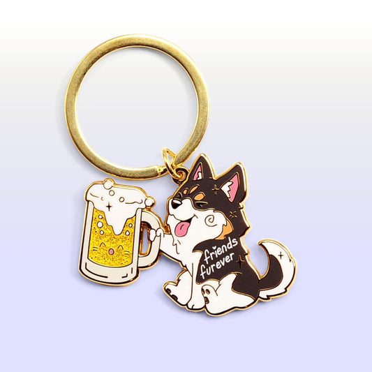 Friends Furever Husky Enamel Keychain-0