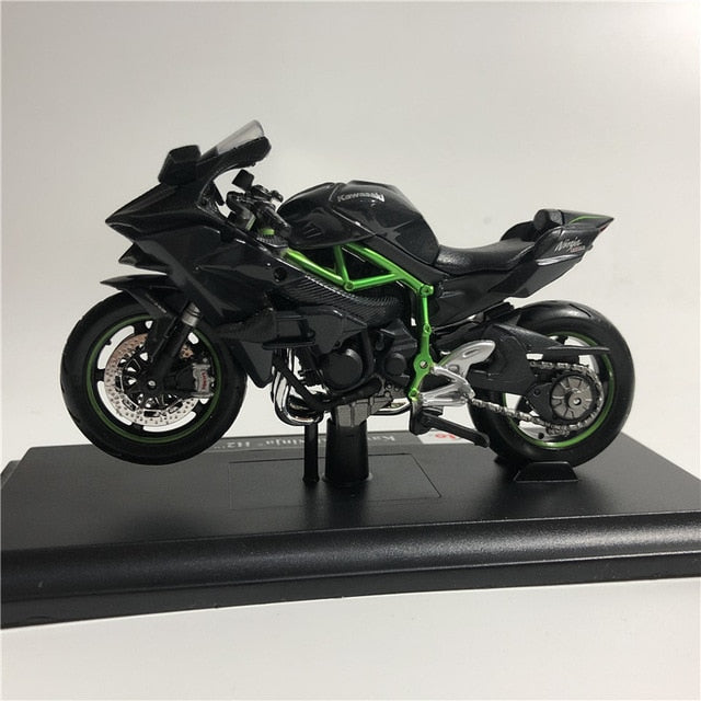 Motorcycle Diecast Alloy Model Toy Black Ninja H2R Motorbike Detachable Collection-2