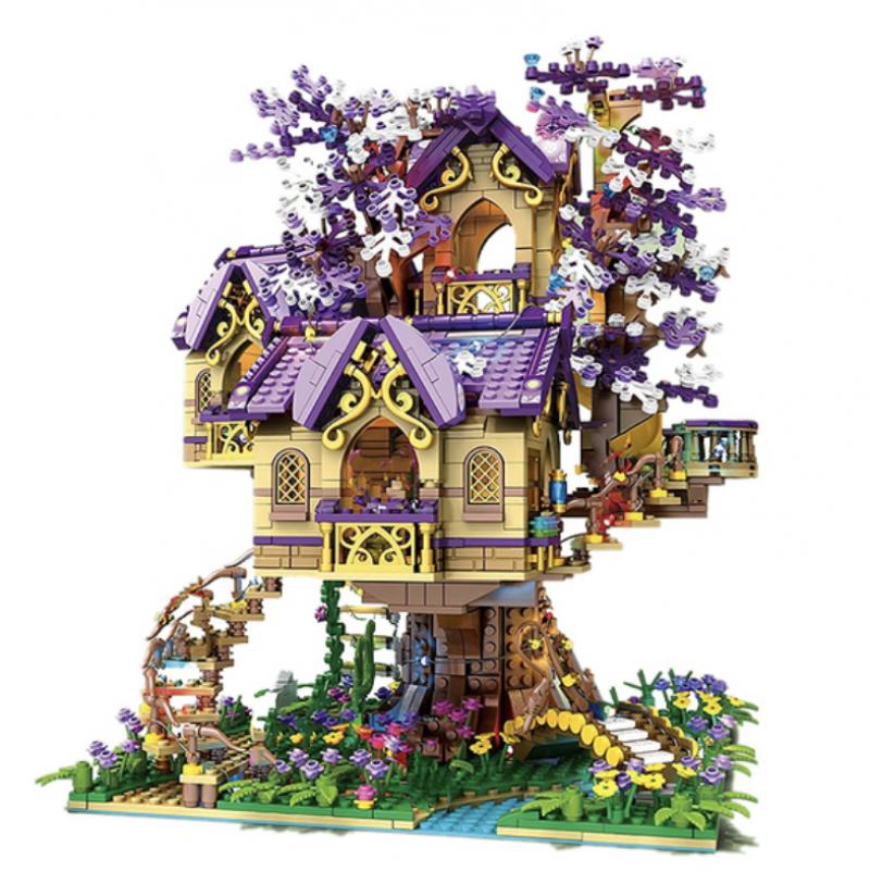 Purple Fairy Tree House 2242PCS Modular Building Blocks Bricks Educational Toys Birthday christmas Gift-0