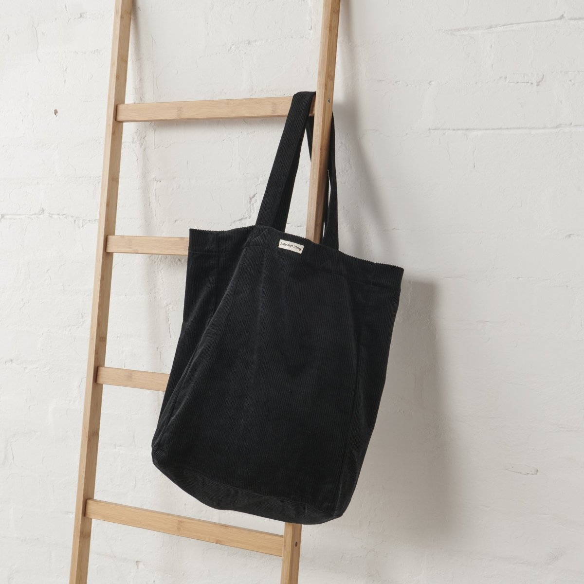 Cord Tote Bag in Black-1