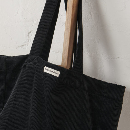 Cord Tote Bag in Black-0