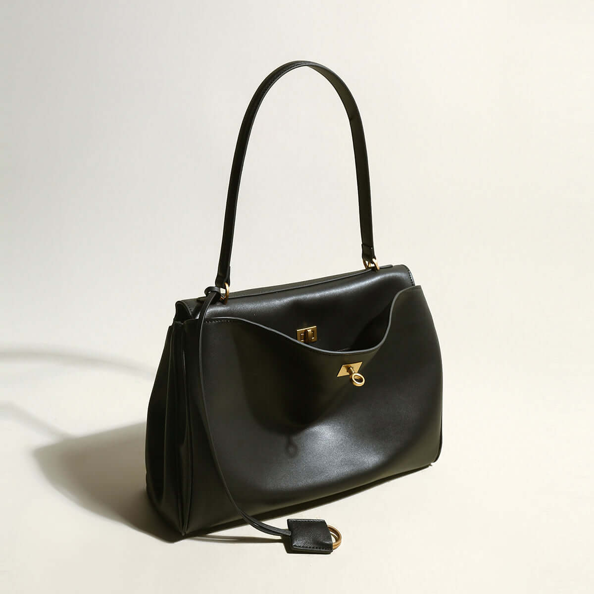 Utilitarian Black Satchel-2