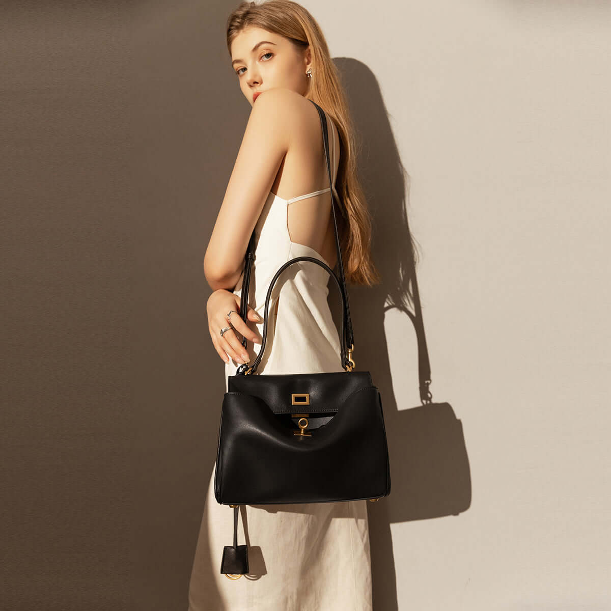 Utilitarian Black Satchel-0
